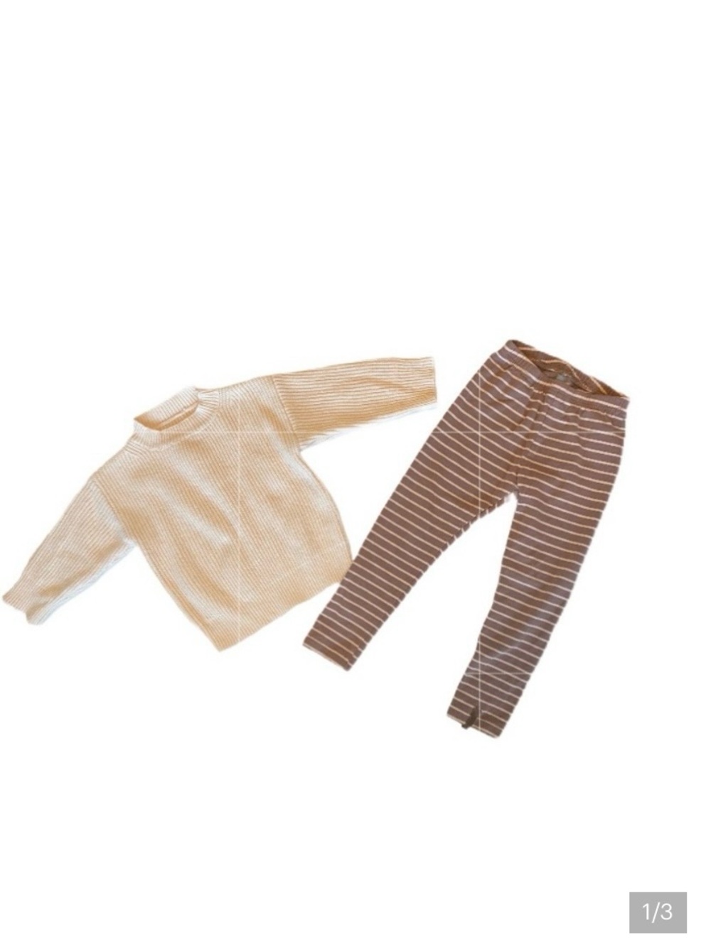 Deux par Deux Cream Sweater & Striped Pants Size 2T